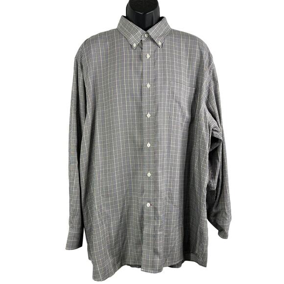 Daniel Cremieux Non Iron Button Up Shirt Gray Check XXL $89 NWT - Picture 1 of 6